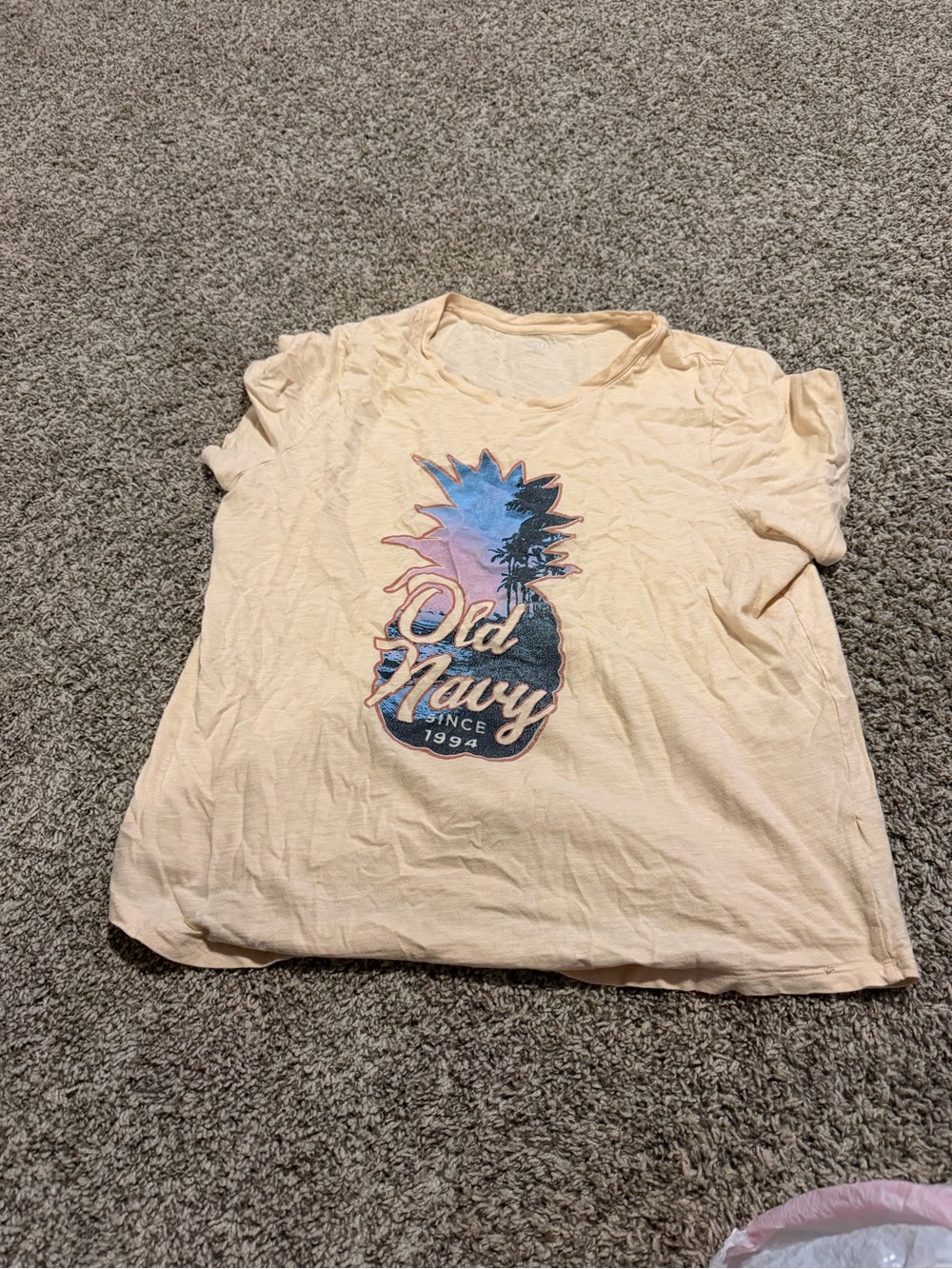 Old Navy Kids Pale Peach Pineapple Graphic Tee